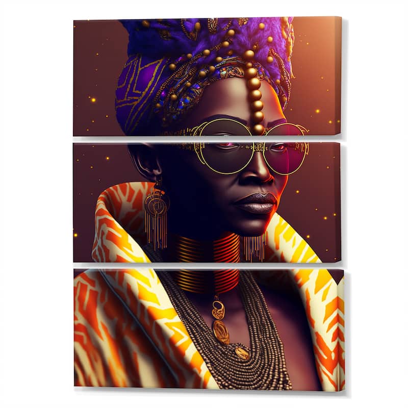 Designart "African American Woman Traditional Clothes IV" African